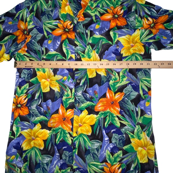 Vtg WEEKENDER Traveler Floral Hawaiian Button Down USA Cotton Shirt Men’s L - Picture 2 of 9